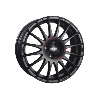 Купить запчасть OZ - WHS057076 Superturismo GT 17/7 ET38 Matt black + red lettering