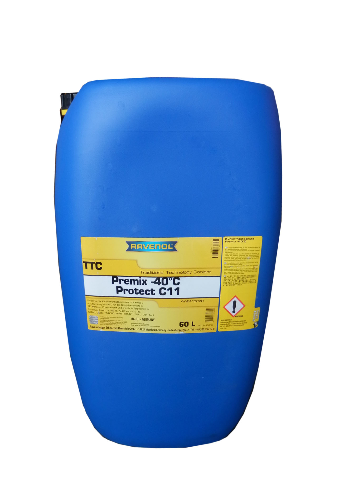 Купить запчасть RAVENOL - 4014835755369 Антифриз готовый к прим. жёлтый TTC Traditional Technology Coolant Premix (60 л)